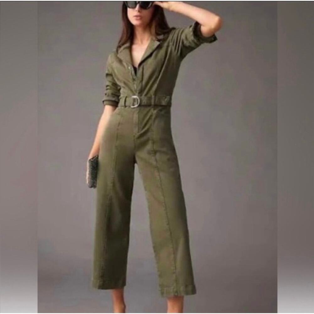 Jason Wu olive green long-sleeve utility jumpsuit. Size S. Retails $400